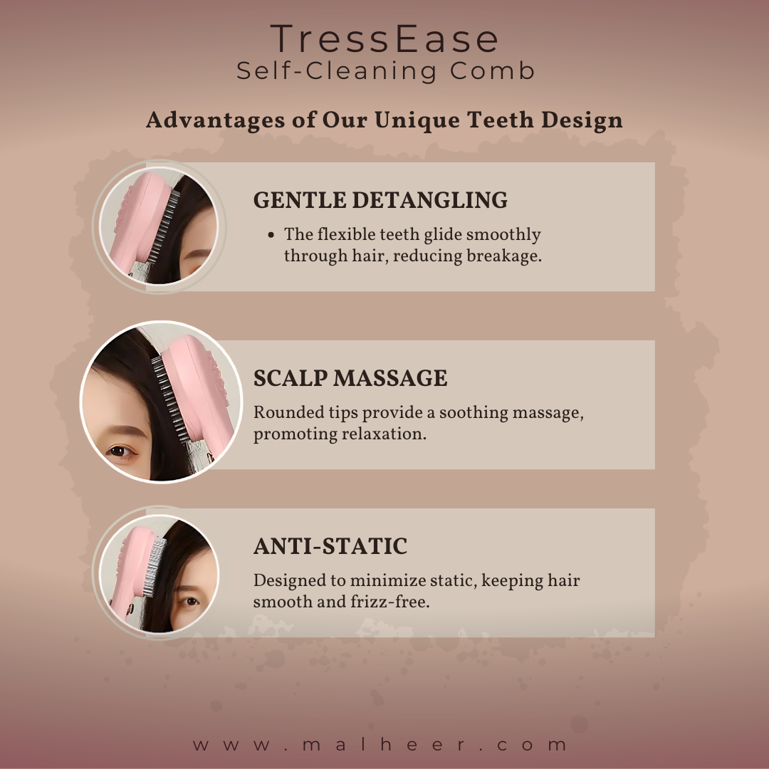 TressEase Self-Cleaning Comb